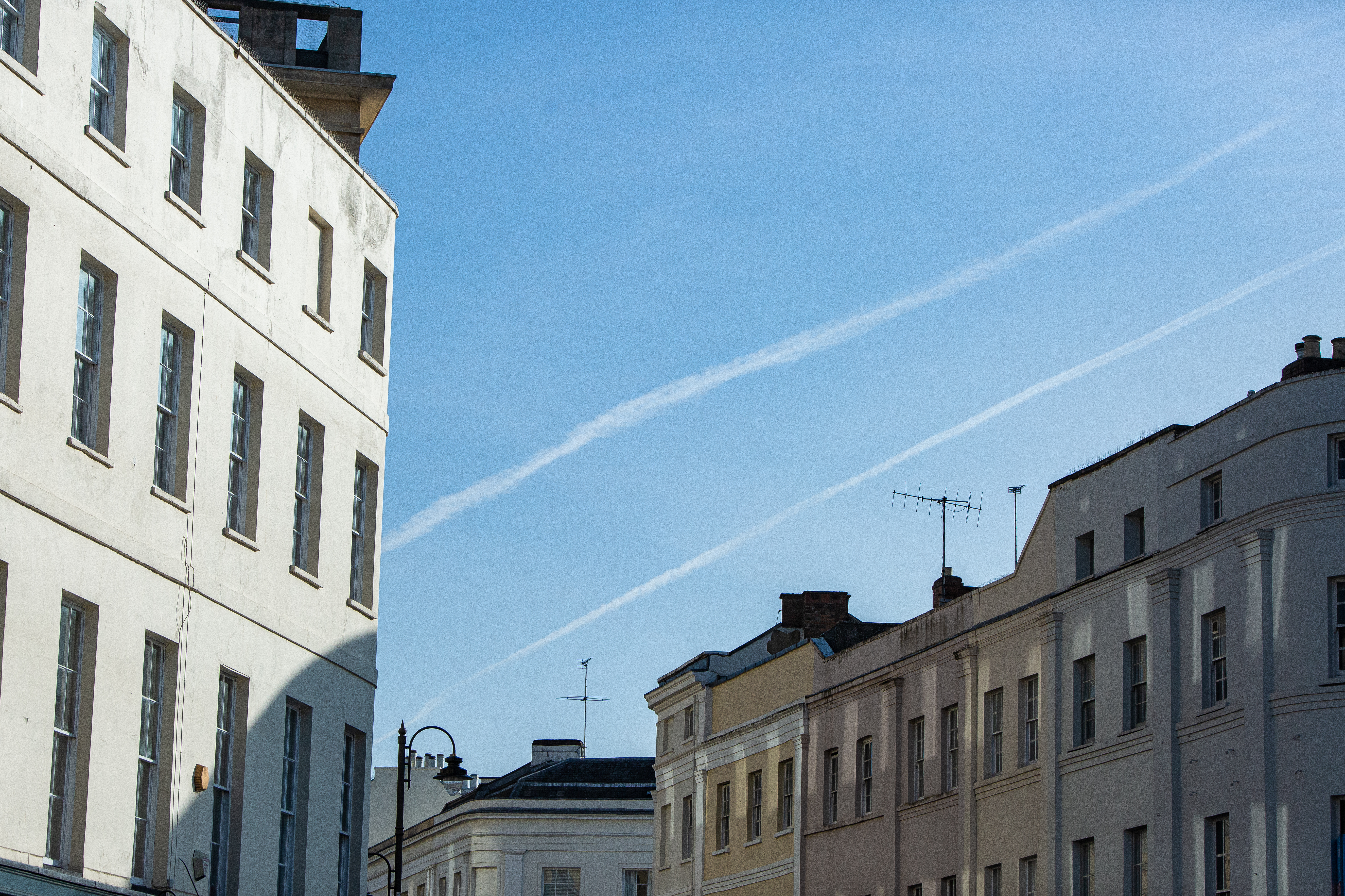 Blue sky and town houses